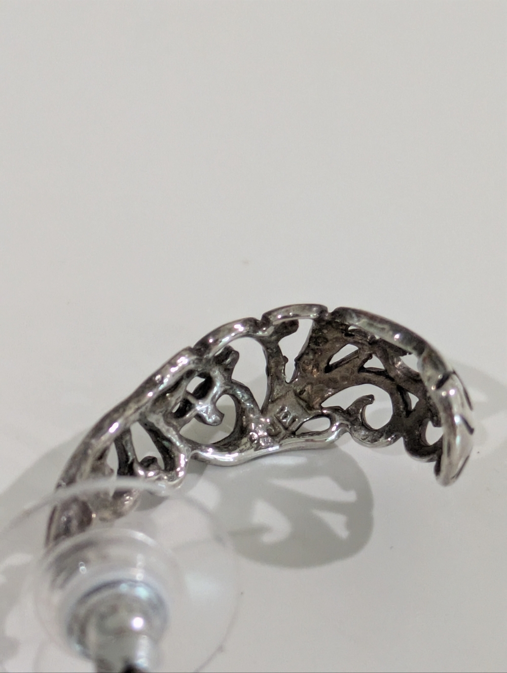 Vintage Silver Filigree Hoops - Picture 4 of 4